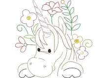 Stickdatei - Frühlingsfreunde Einhorn